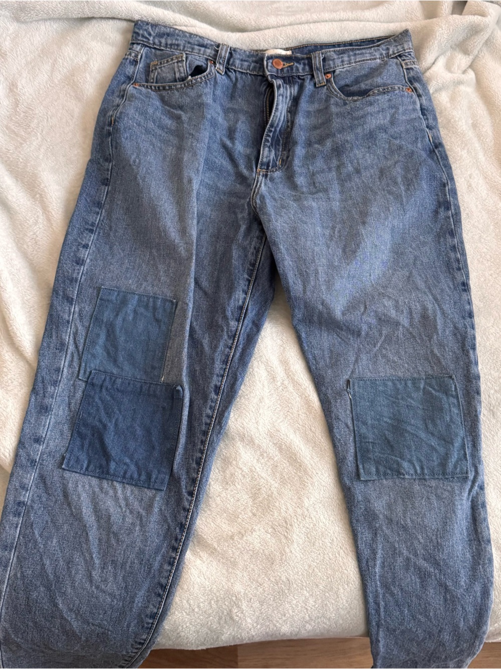 Universal Thread Blue Patchwork Jeans